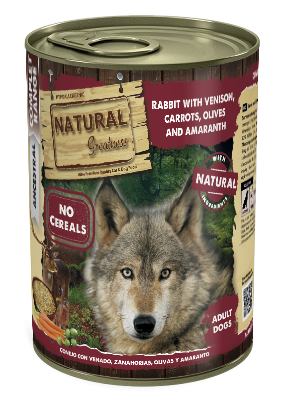 Latas para Perros Natural Greatness Conejo Venado