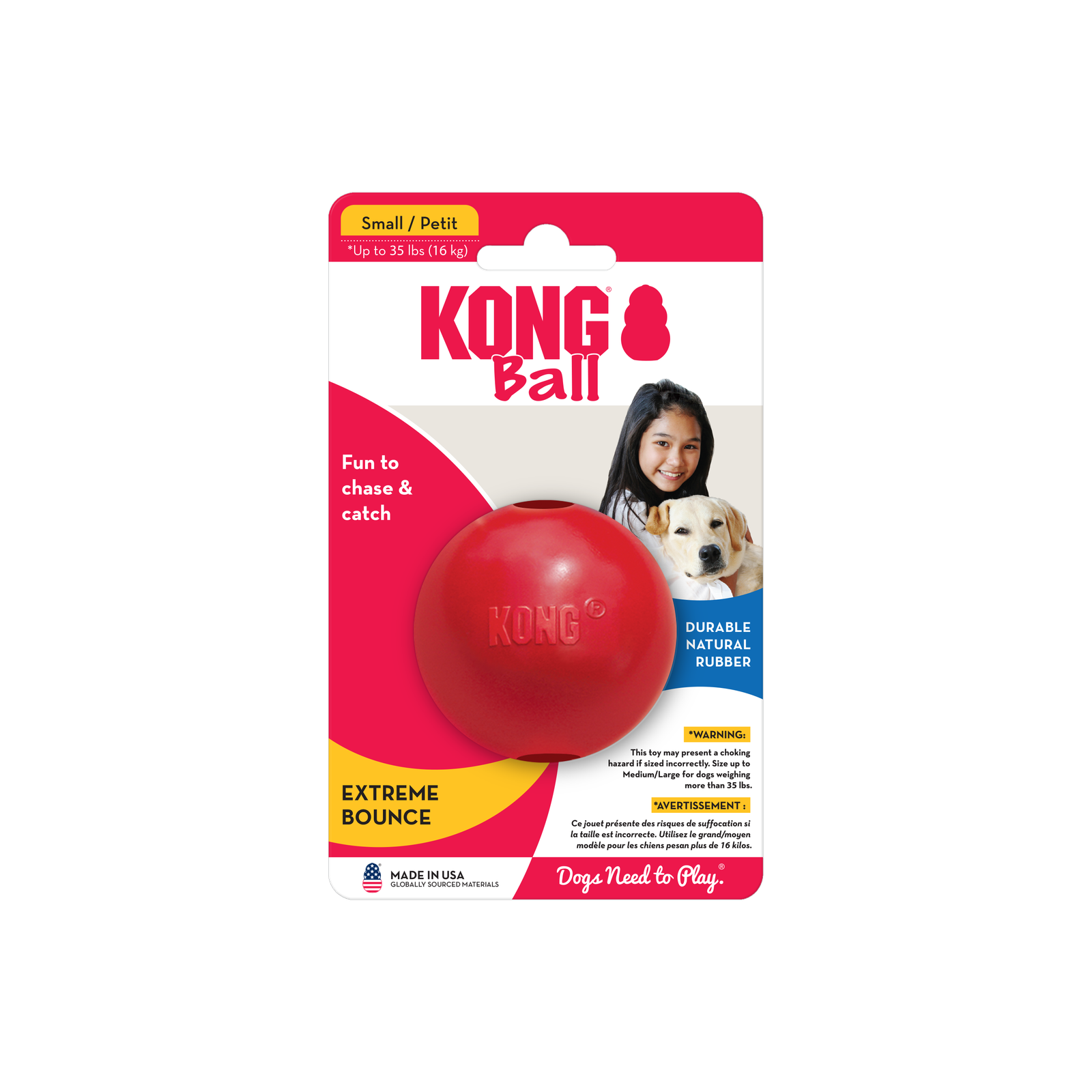 Pelota con Agujero para Perros Kong S